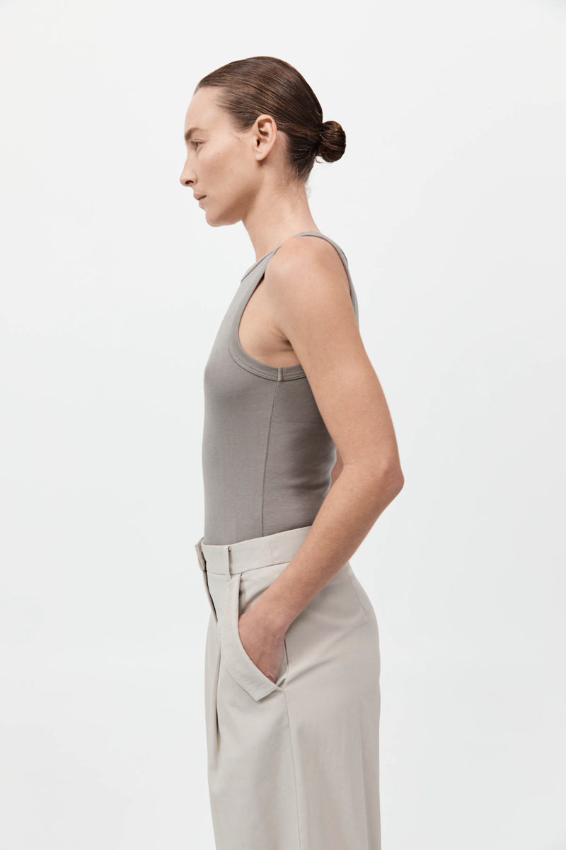 Organic Cotton Bateau Tank - Slate