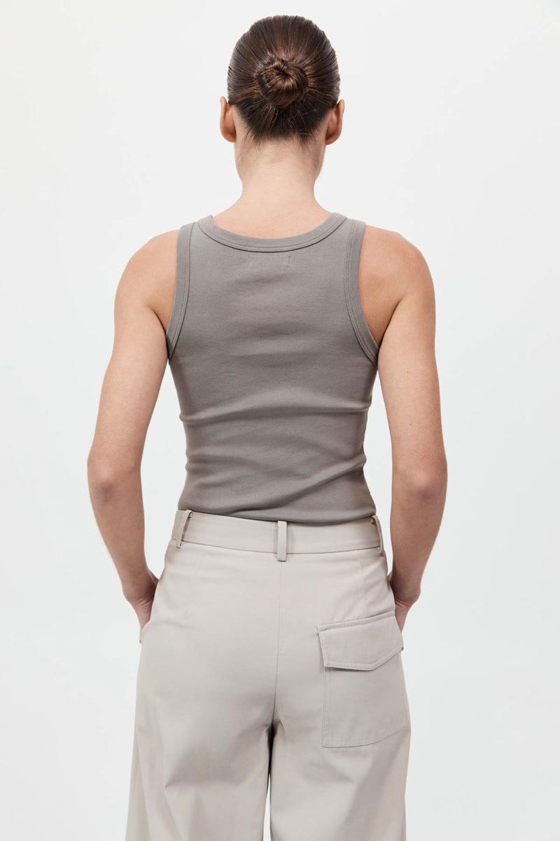 Organic Cotton Bateau Tank - Slate
