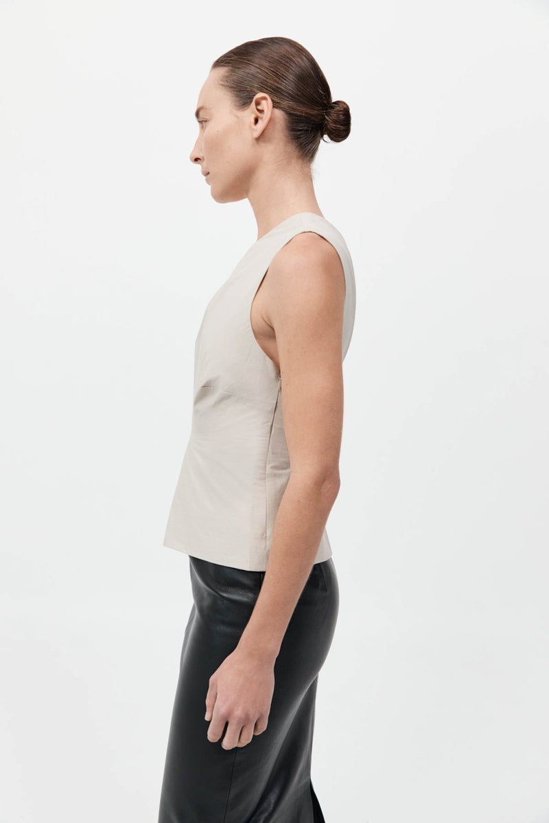 Asymm Origami Top - Creme