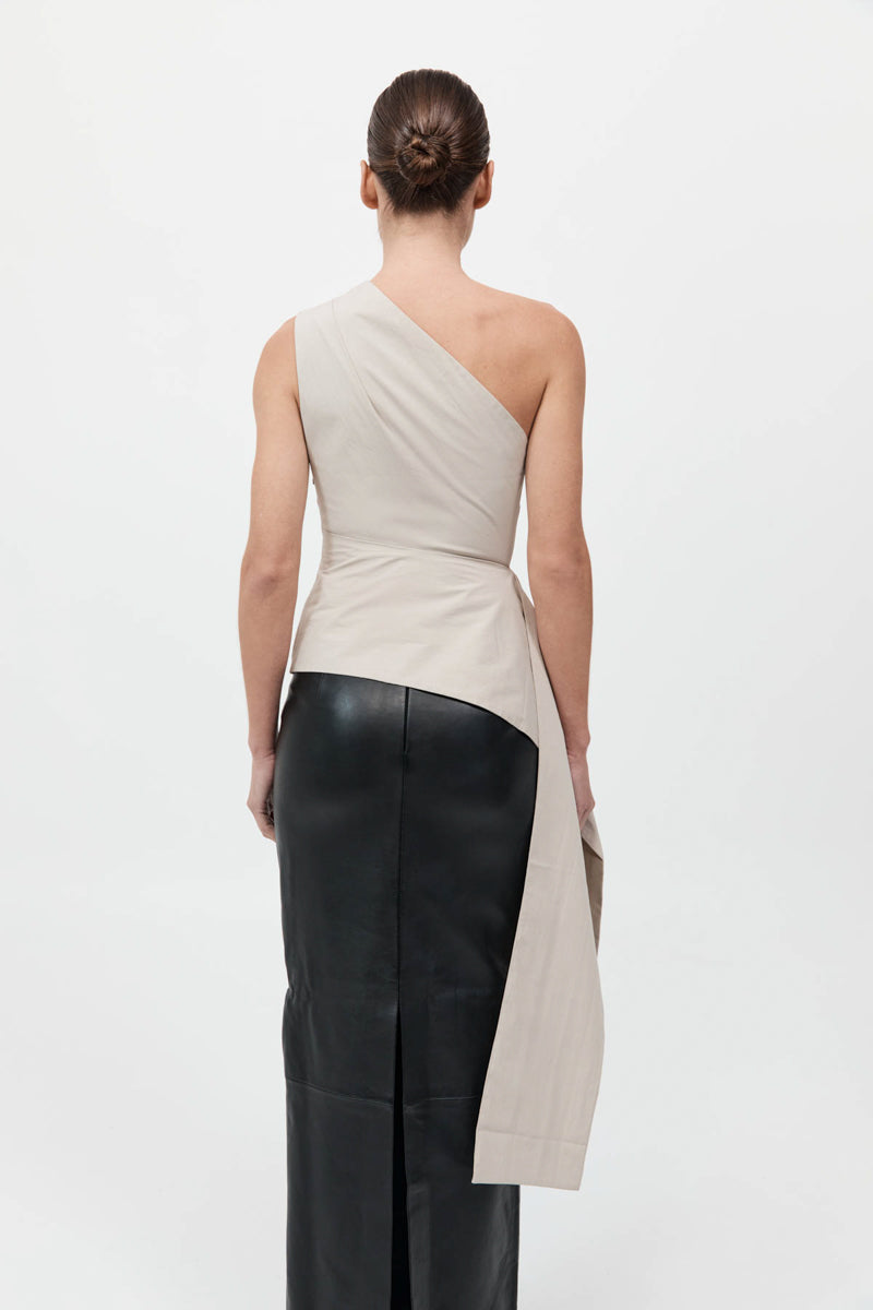 Asymm Origami Top - Creme