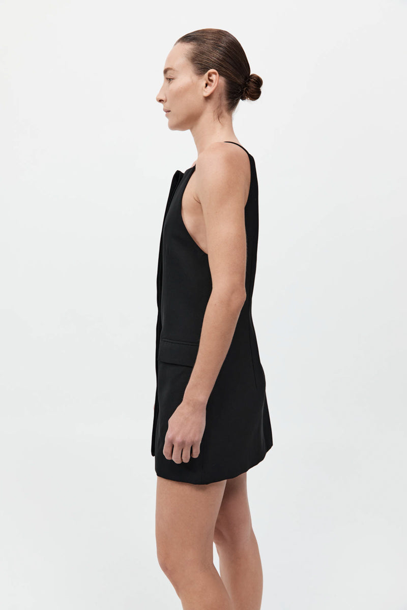 Hybrid Tailored Mini Dress - Black