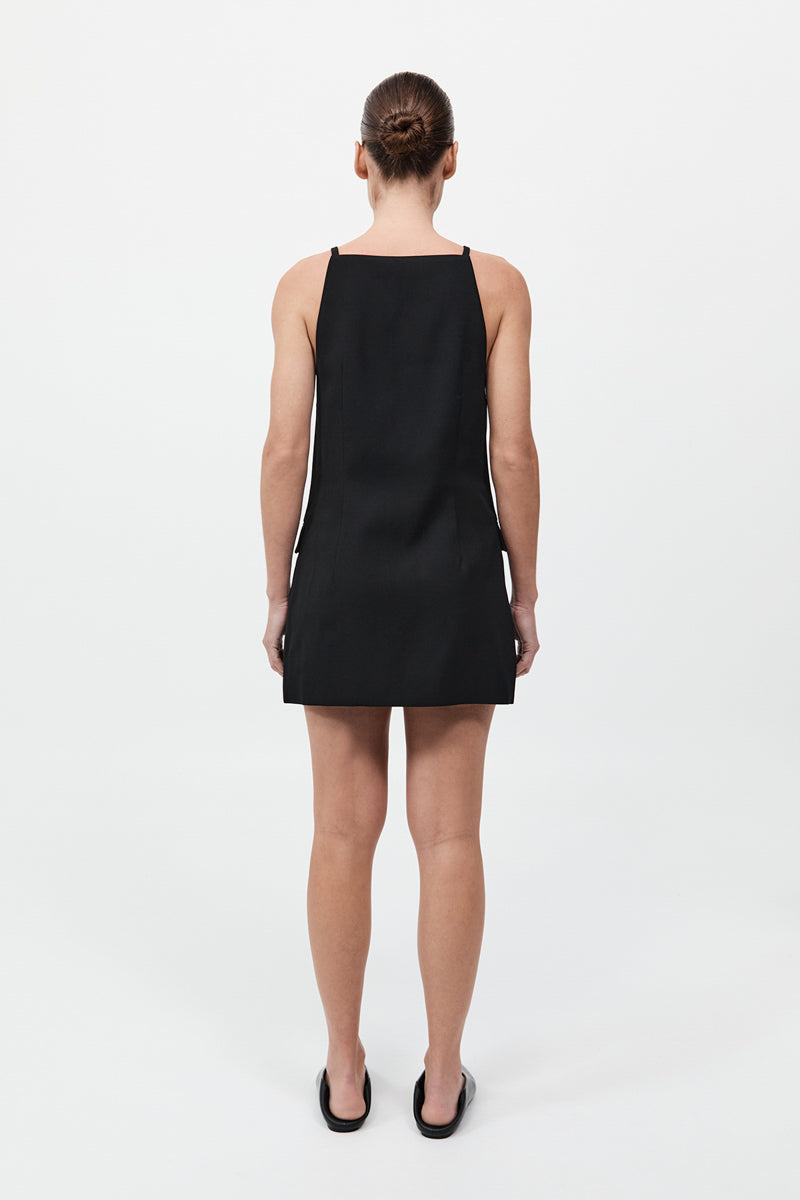Hybrid Tailored Mini Dress - Black