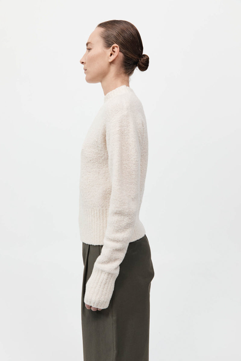 Boucle Wool Jumper - Off White