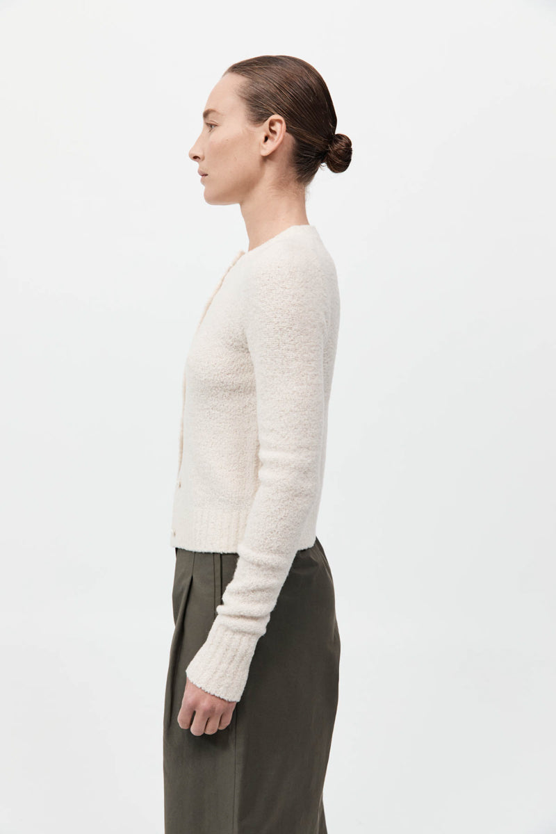 Boucle Wool Cardigan - Off White