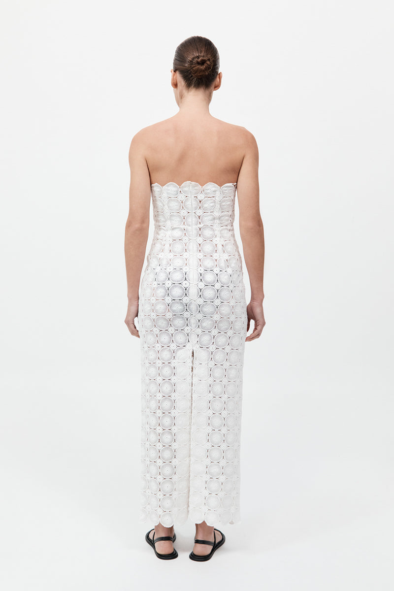 Doily Column Dress - White