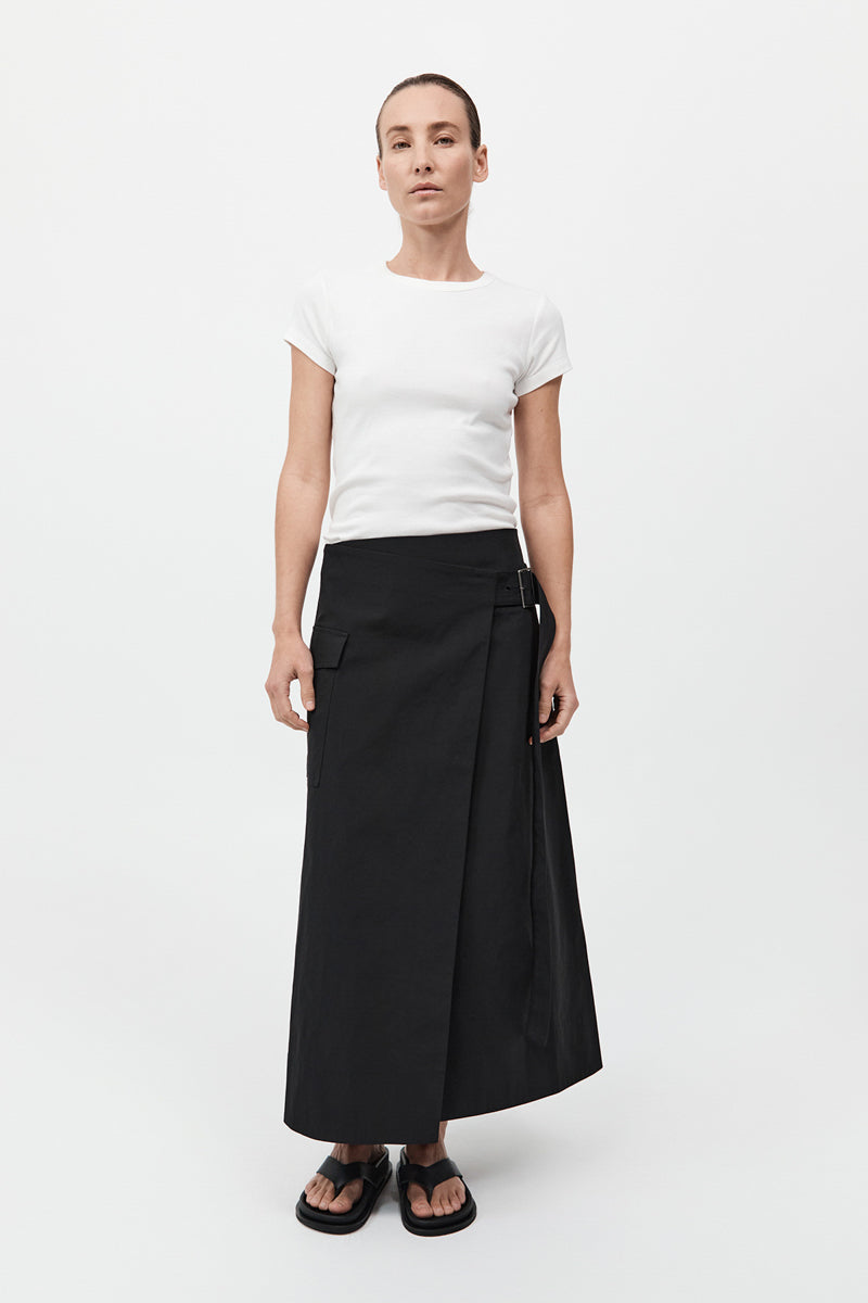 Utility Wrap Skirt - Black