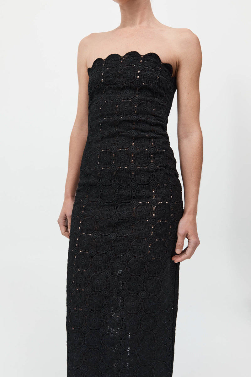 Doily Column Dress - Black