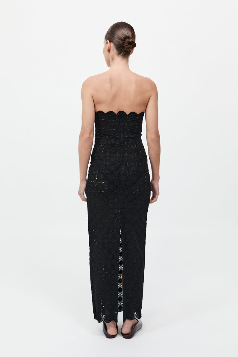 Doily Column Dress - Black