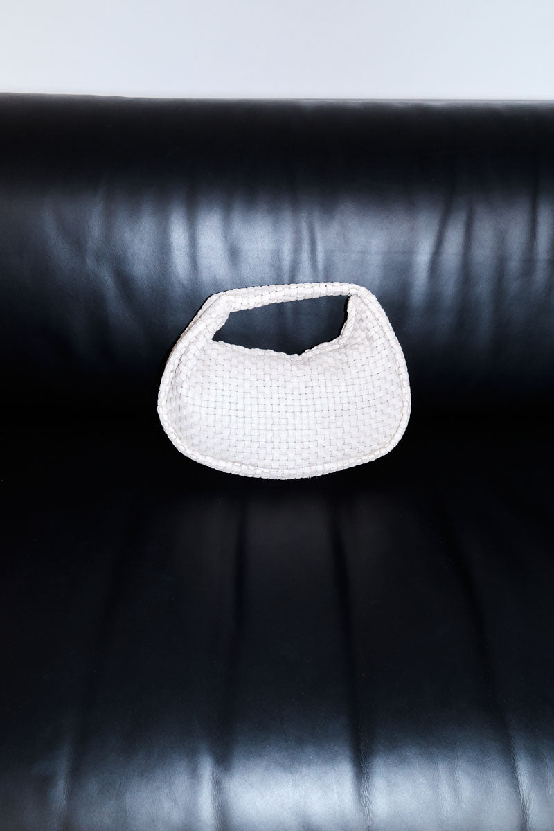 Lattice Weave Mini Bon Bon Bag - Creme