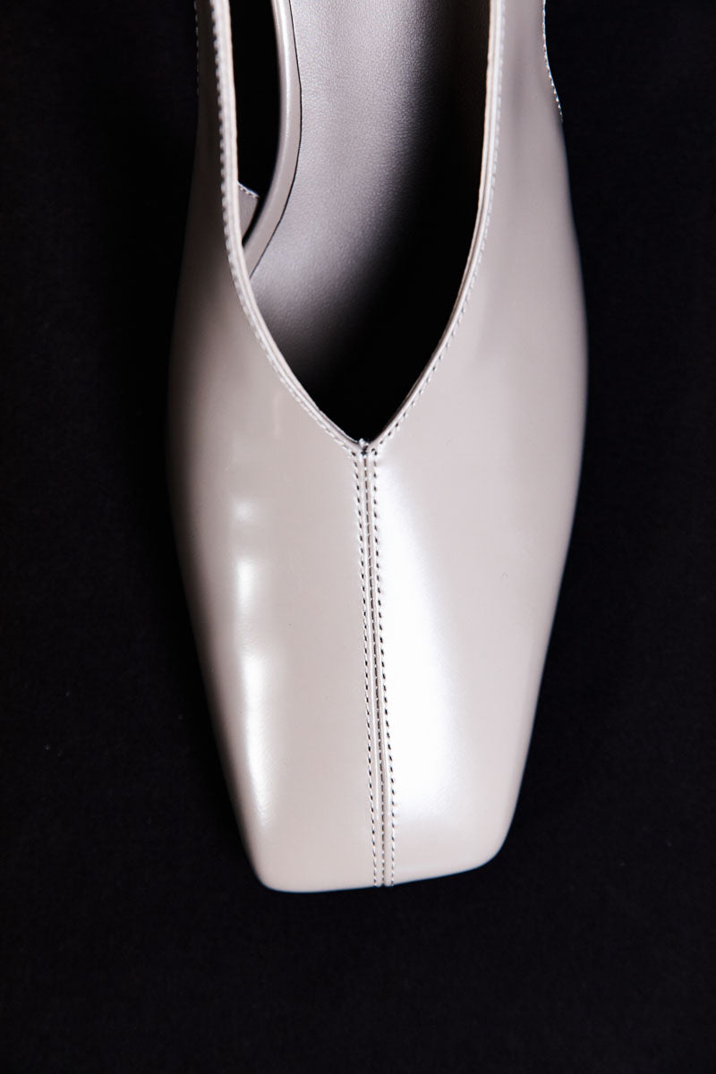 Square Toe Sling Back Heel - Slate