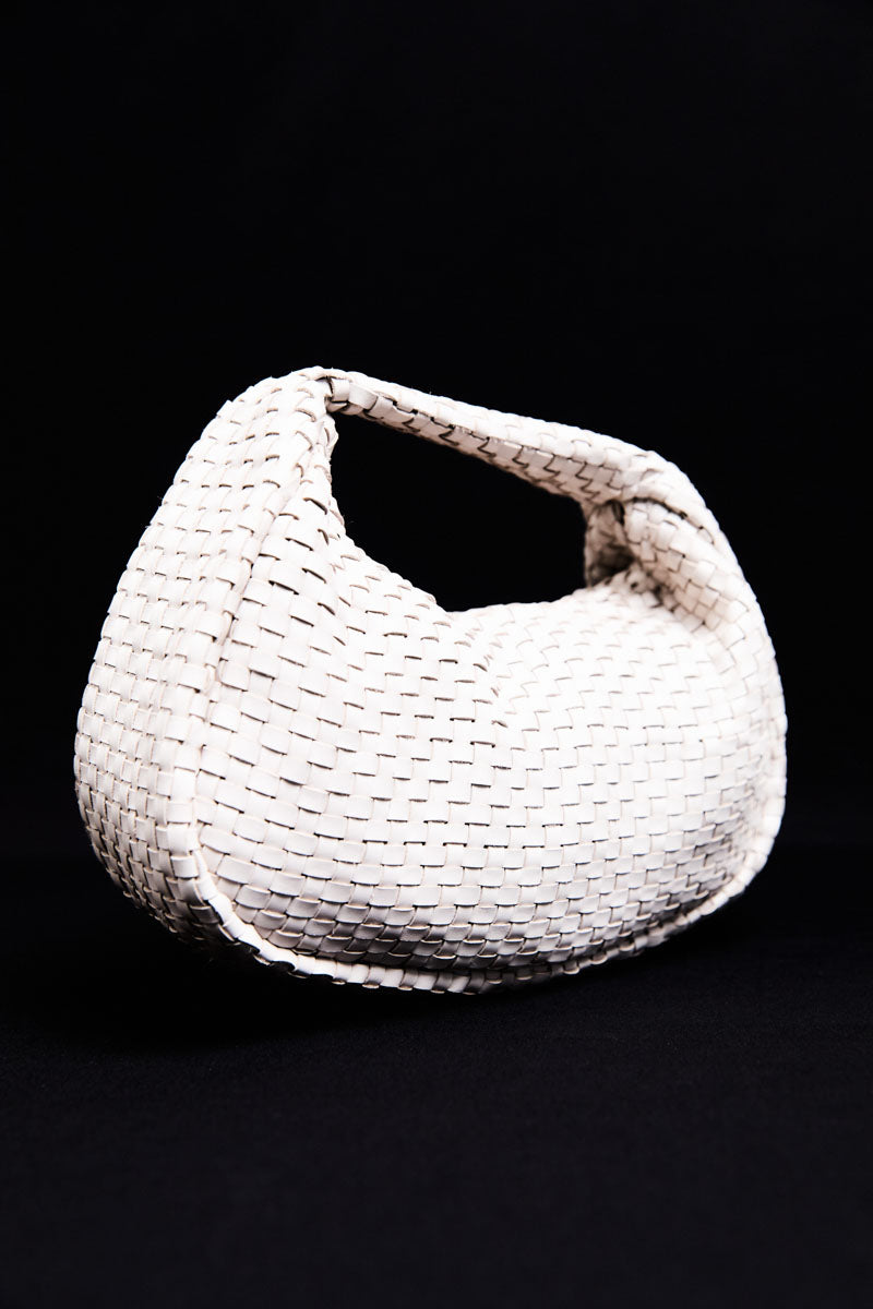 Lattice Weave Mini Bon Bon Bag - Creme