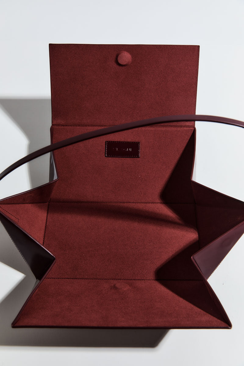 Triangle Origami Shoulder Bag - Plum
