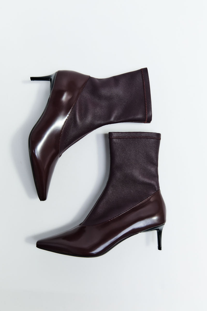 Sock Ankle Boot - Bordeaux