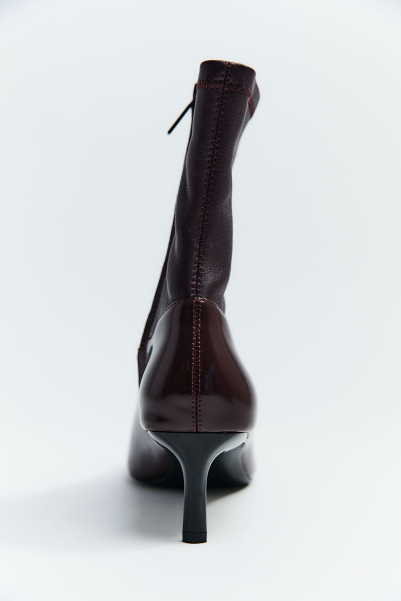 Sock Ankle Boot - Bordeaux