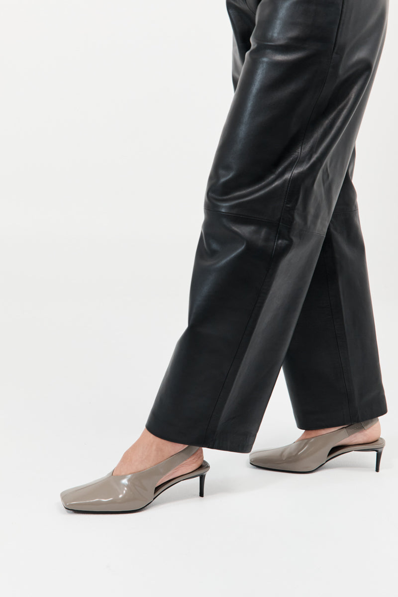 Square Toe Sling Back Heel - Slate