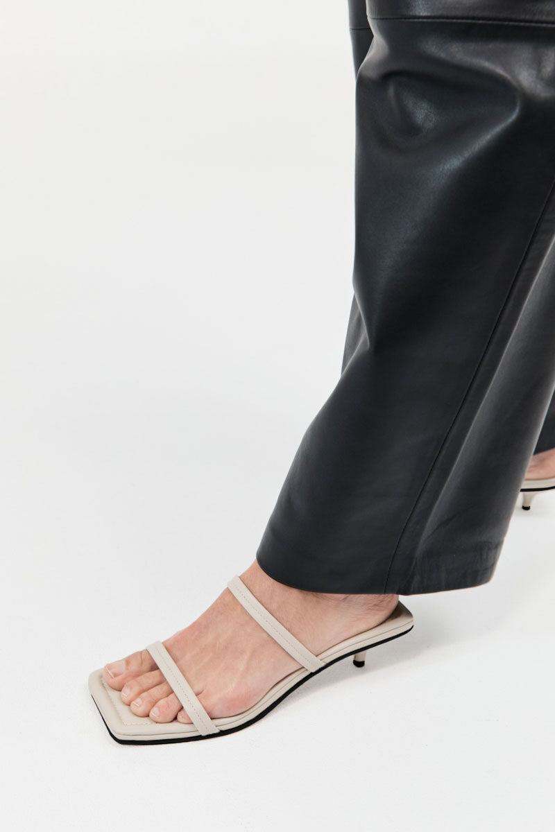 Fine Strap Kitten Heel - Creme