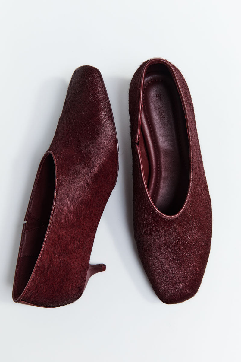 Pony Hair Glove Heel - Plum
