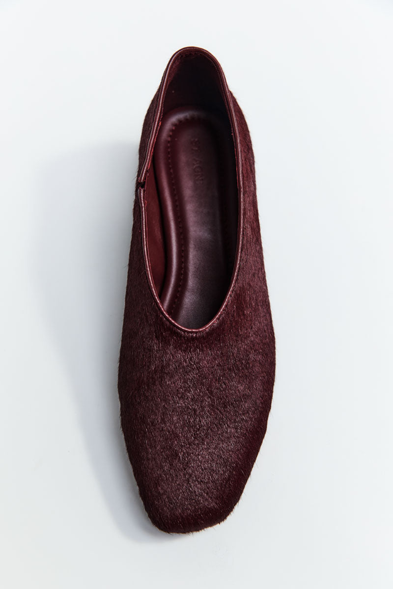 Pony Hair Glove Heel - Plum
