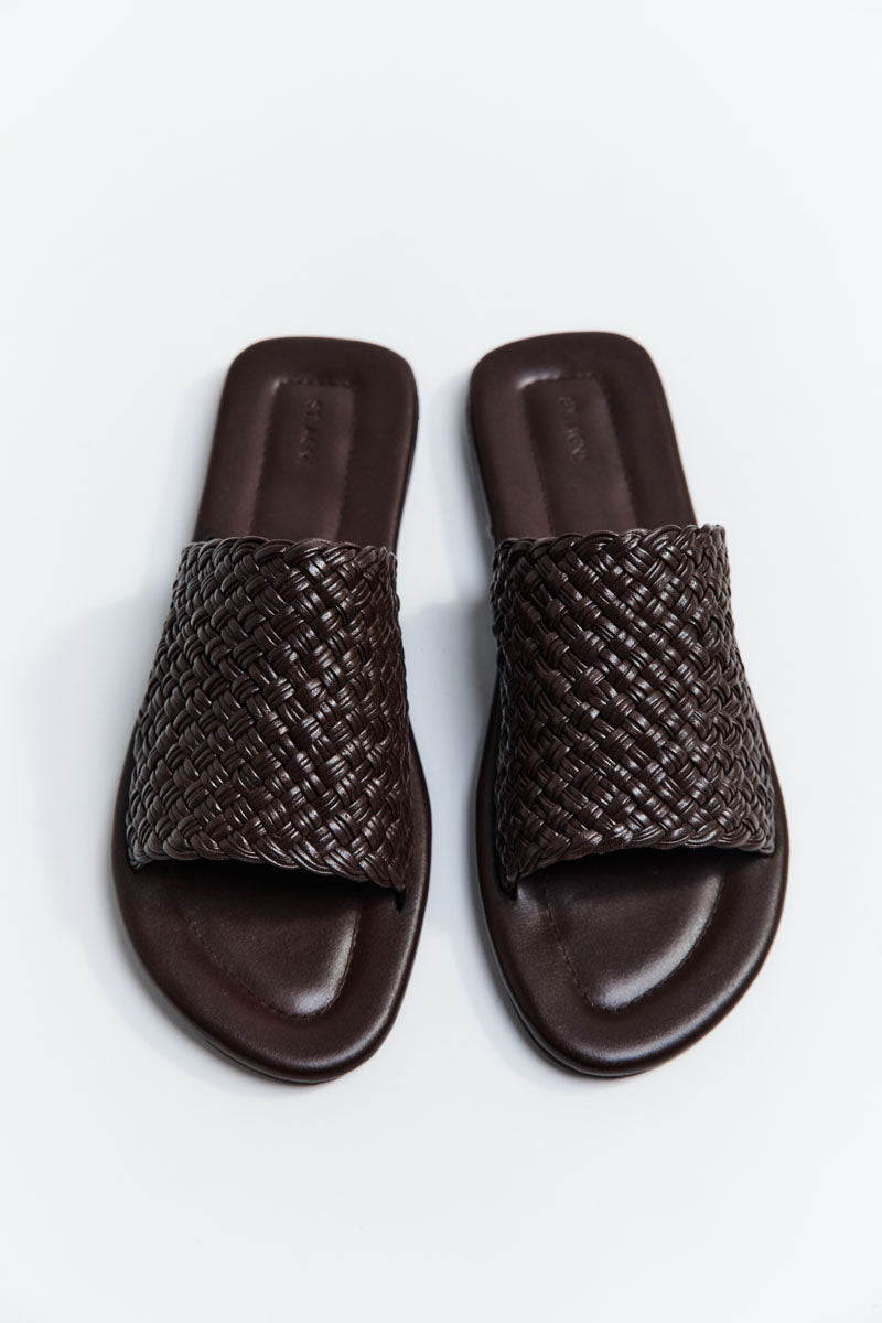 Woven Minimal Slide - Chocolate