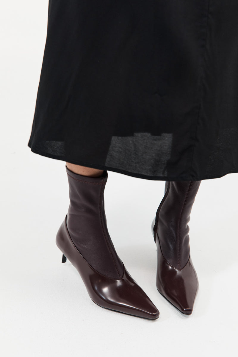 Sock Ankle Boot - Bordeaux