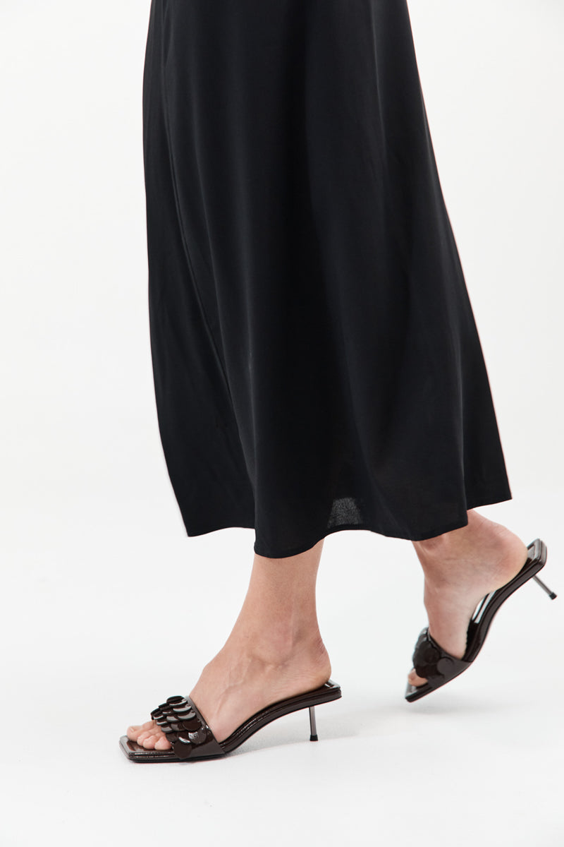 Paillette Kitten Heel - Patent Fudge