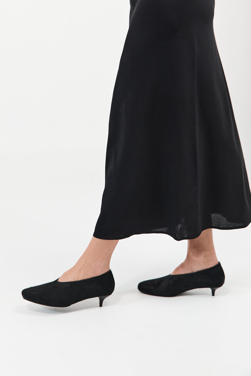 Pony Hair Glove Heel - Black