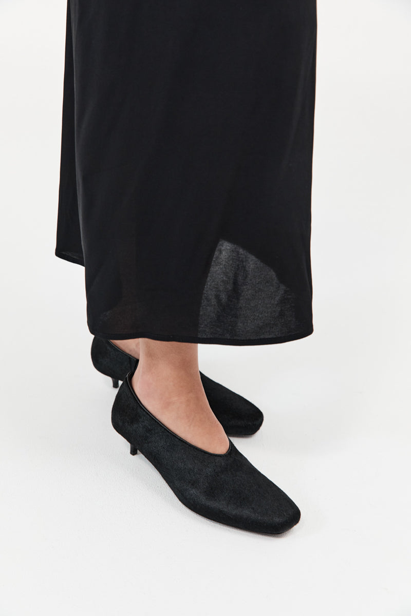 Pony Hair Glove Heel - Black