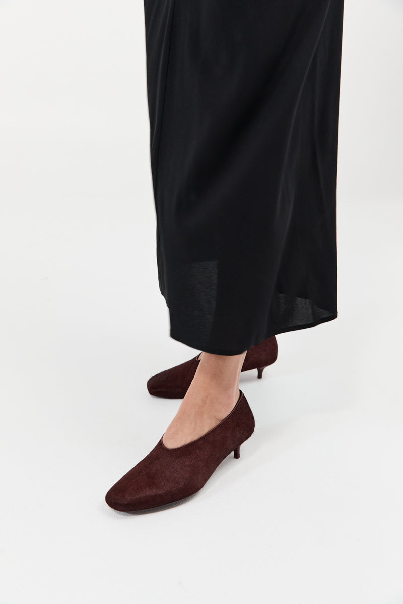 Pony Hair Glove Heel - Plum