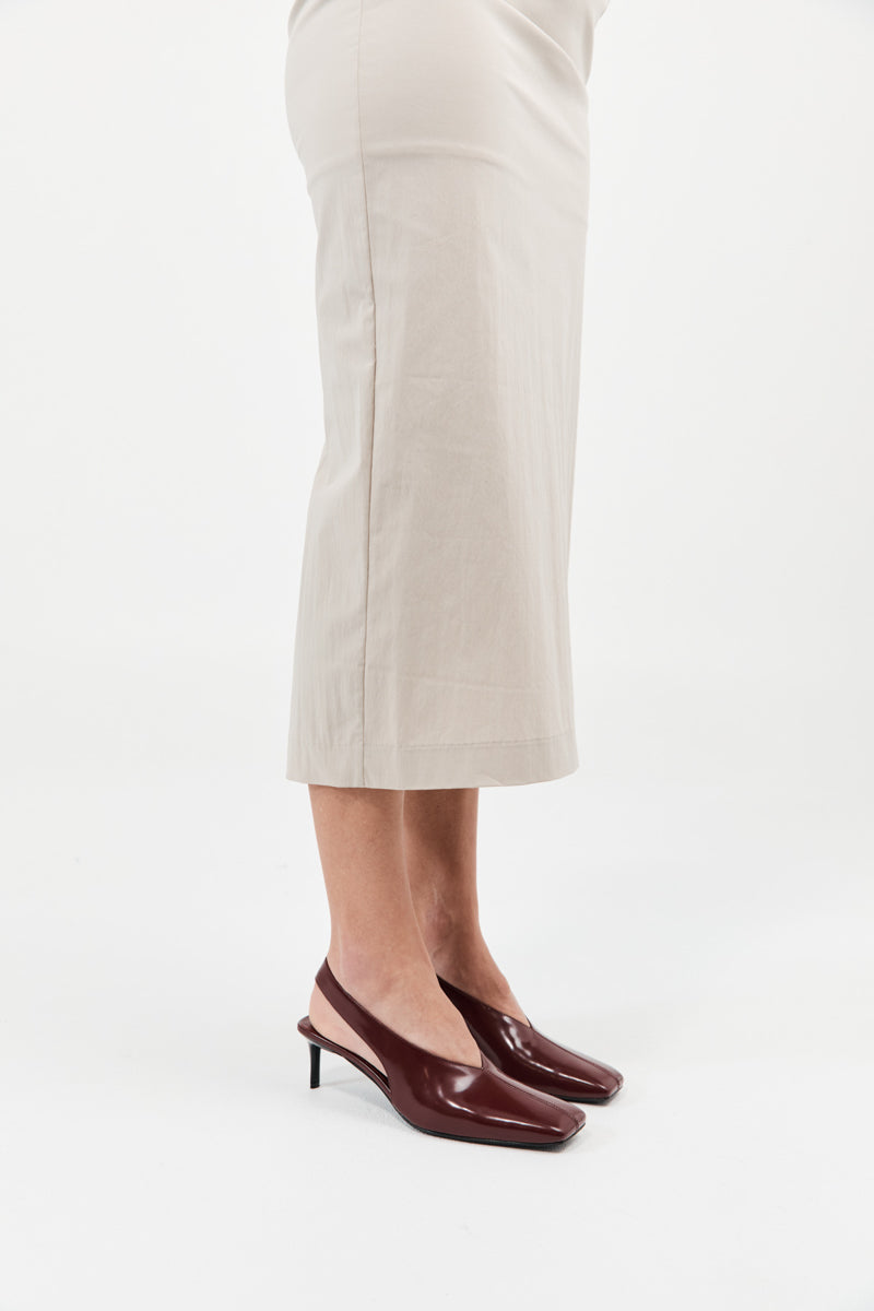 Square Toe Sling Back Heel - Plum