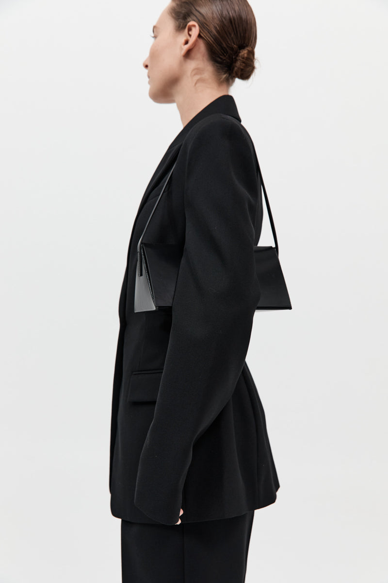 Triangle Origami Shoulder Bag - Black