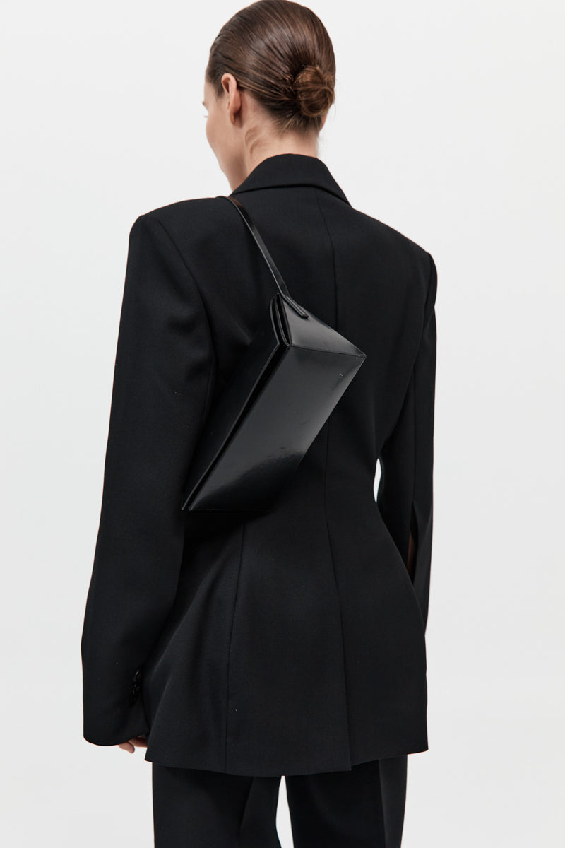 Triangle Origami Shoulder Bag - Black