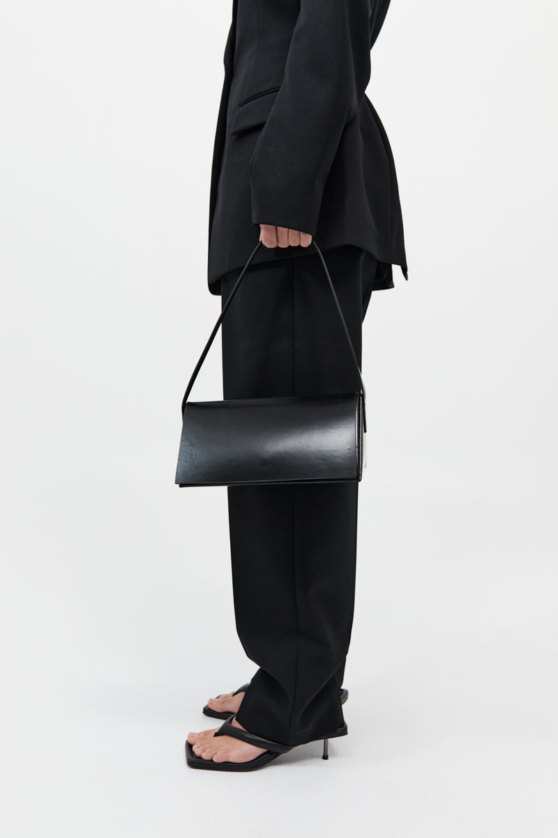 Triangle Origami Shoulder Bag - Black