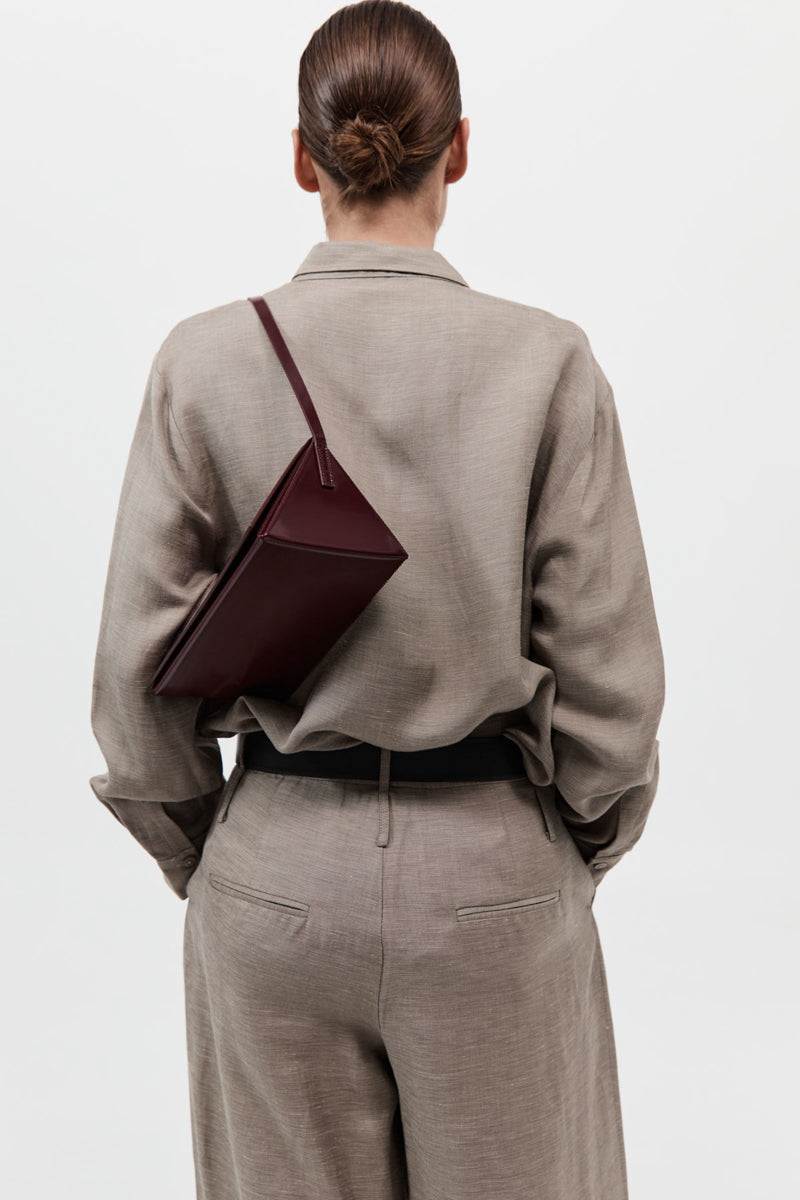 Triangle Origami Shoulder Bag - Plum