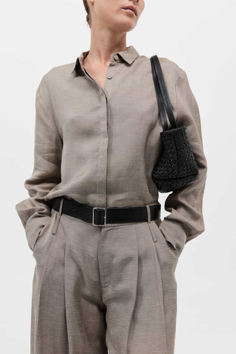 Petit Woven Trapeze Bag - Black