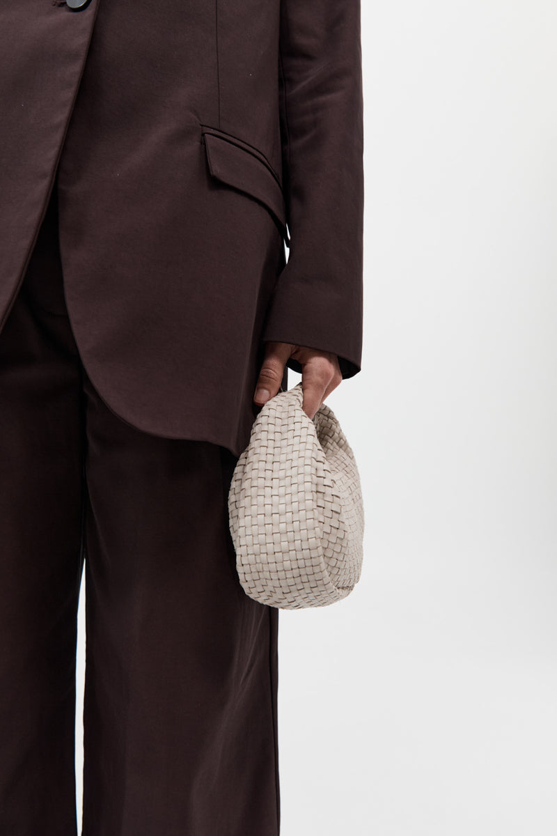 Lattice Weave Mini Bon Bon Bag - Creme
