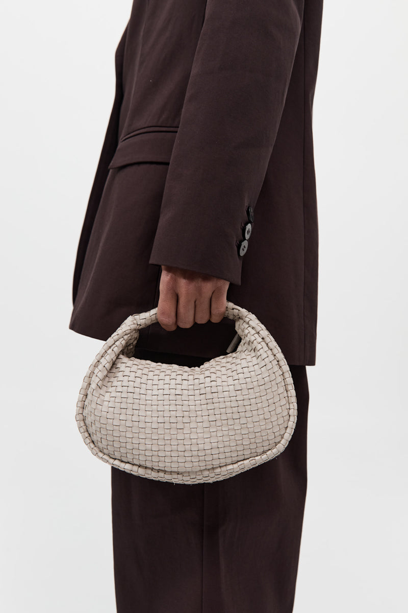 Lattice Weave Mini Bon Bon Bag - Creme