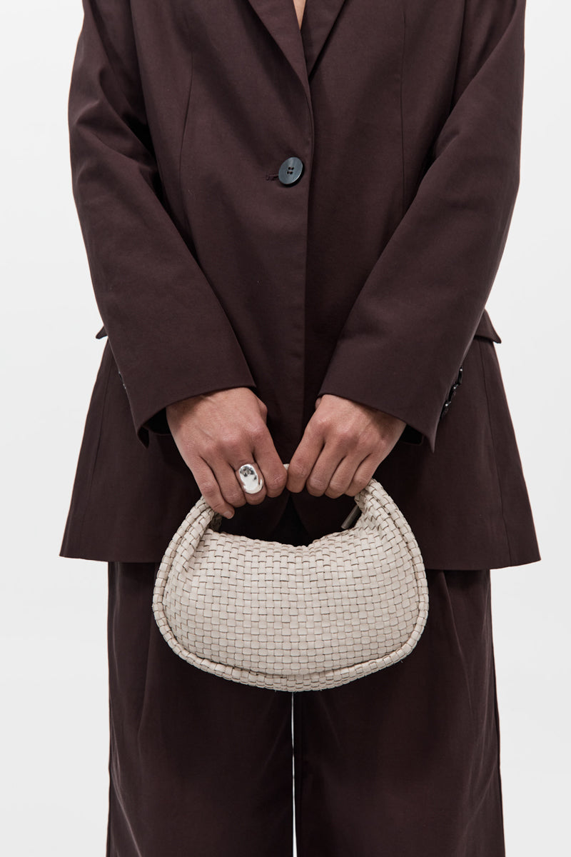 Lattice Weave Mini Bon Bon Bag - Creme