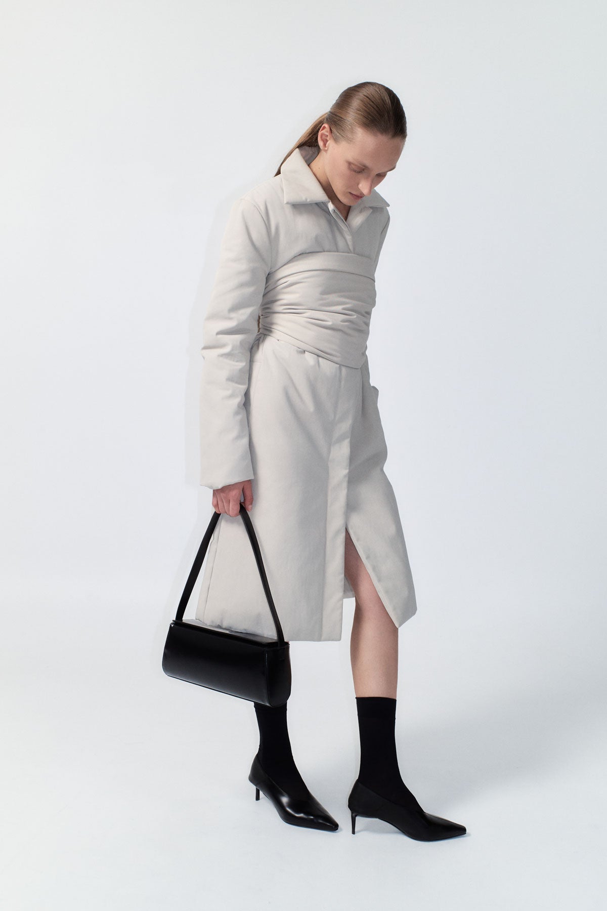 Padded Car Coat - Creme