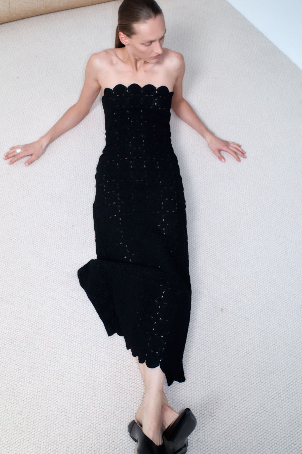 Doily Column Dress - Black