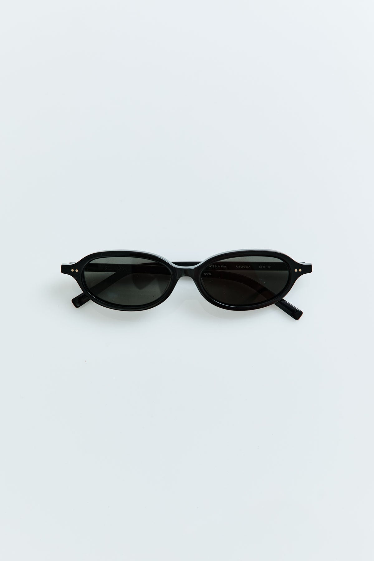 90s Slim Oval Sunglasses - Black