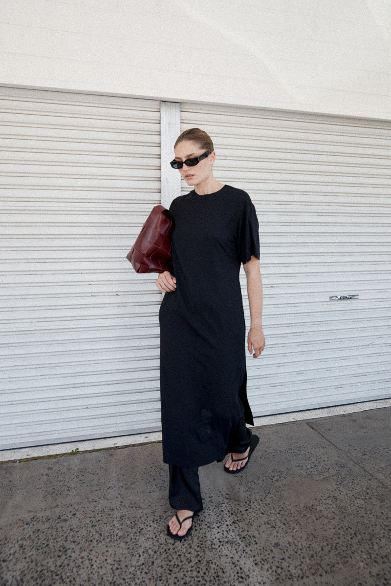 Silk Twill Pants - Black