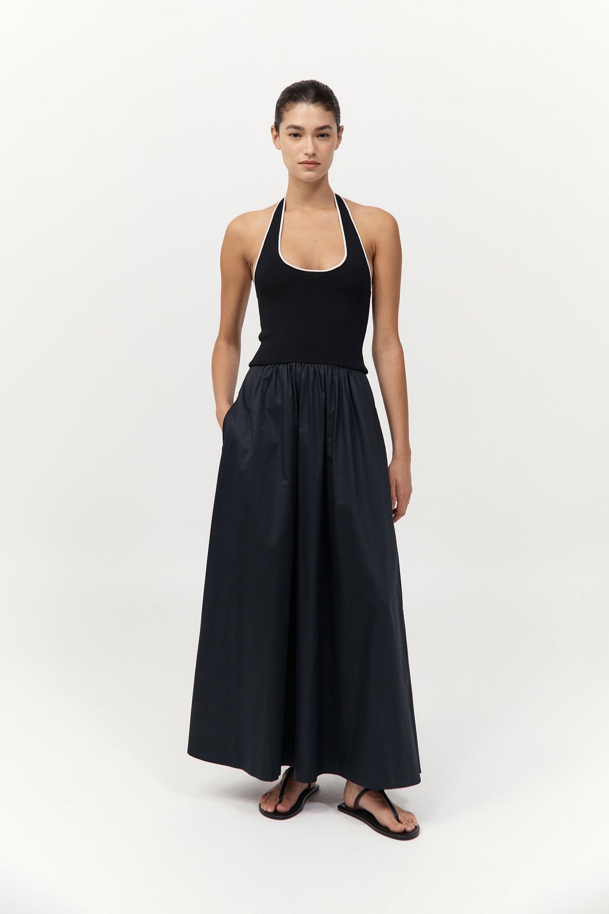 st agni pleated halter dress St. Agni | Fluid Jersey Halter Dress