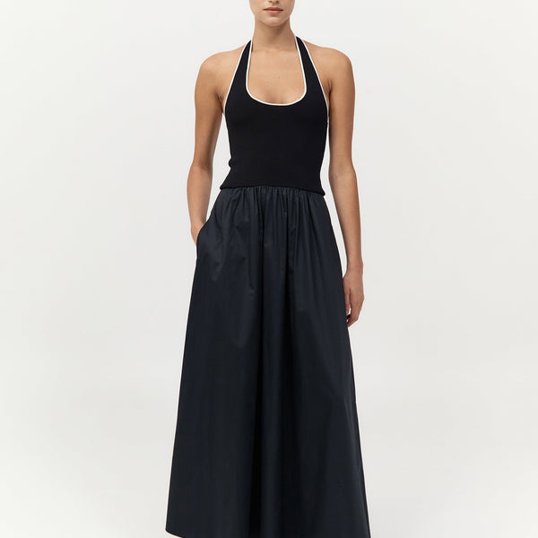 strapless open back dress St. Agni Halter Gathered Maxi Dress