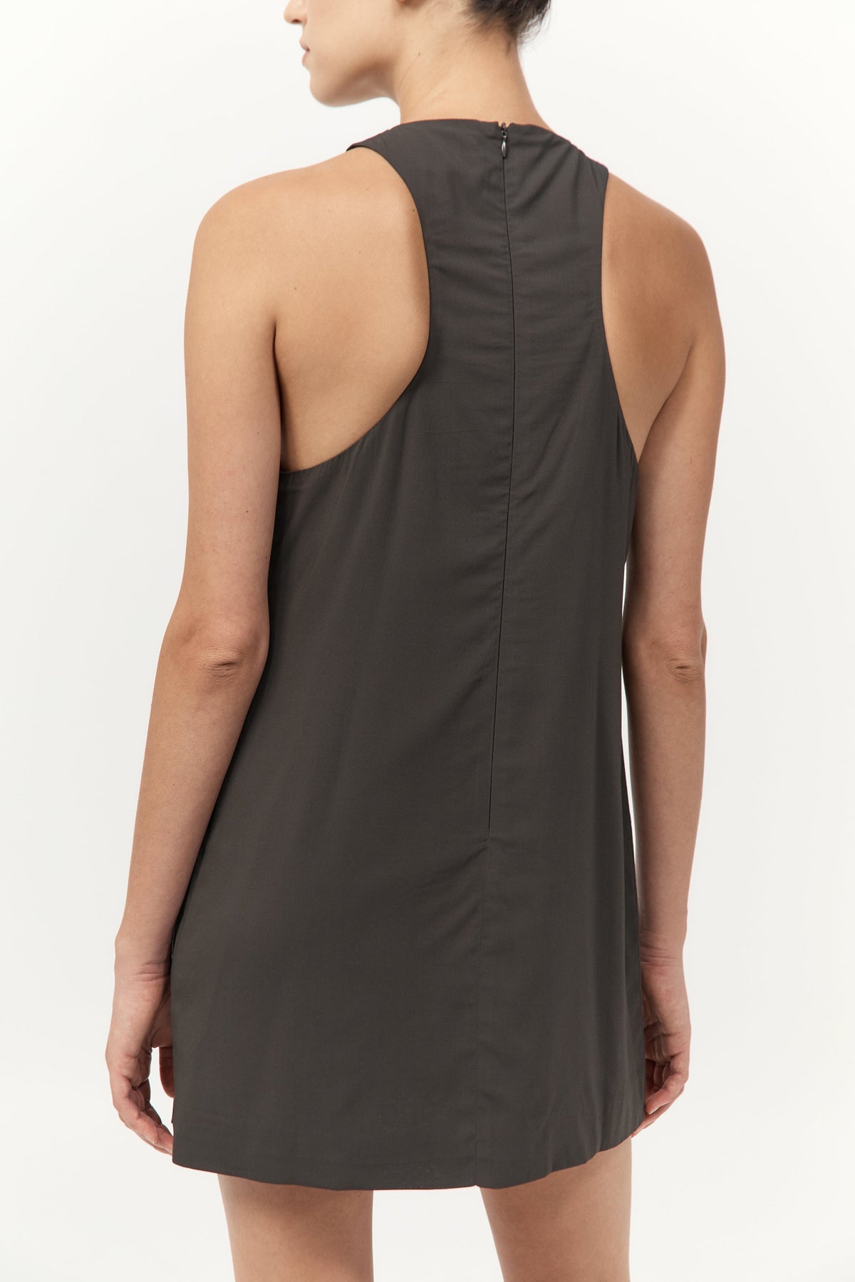 Cut Away Shift Dress - Black Olive