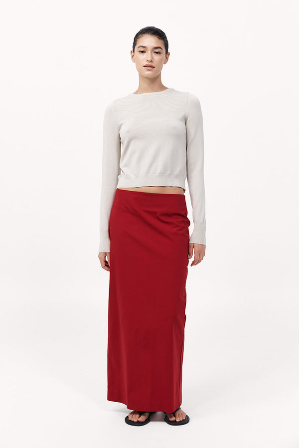 Minimal Column Skirt - Rosso