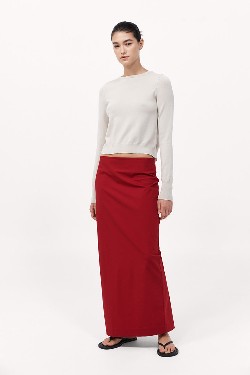Minimal Column Skirt - Rosso