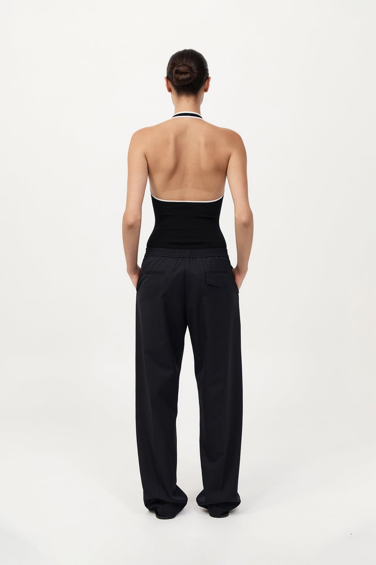Fine Line Halter Top - Black