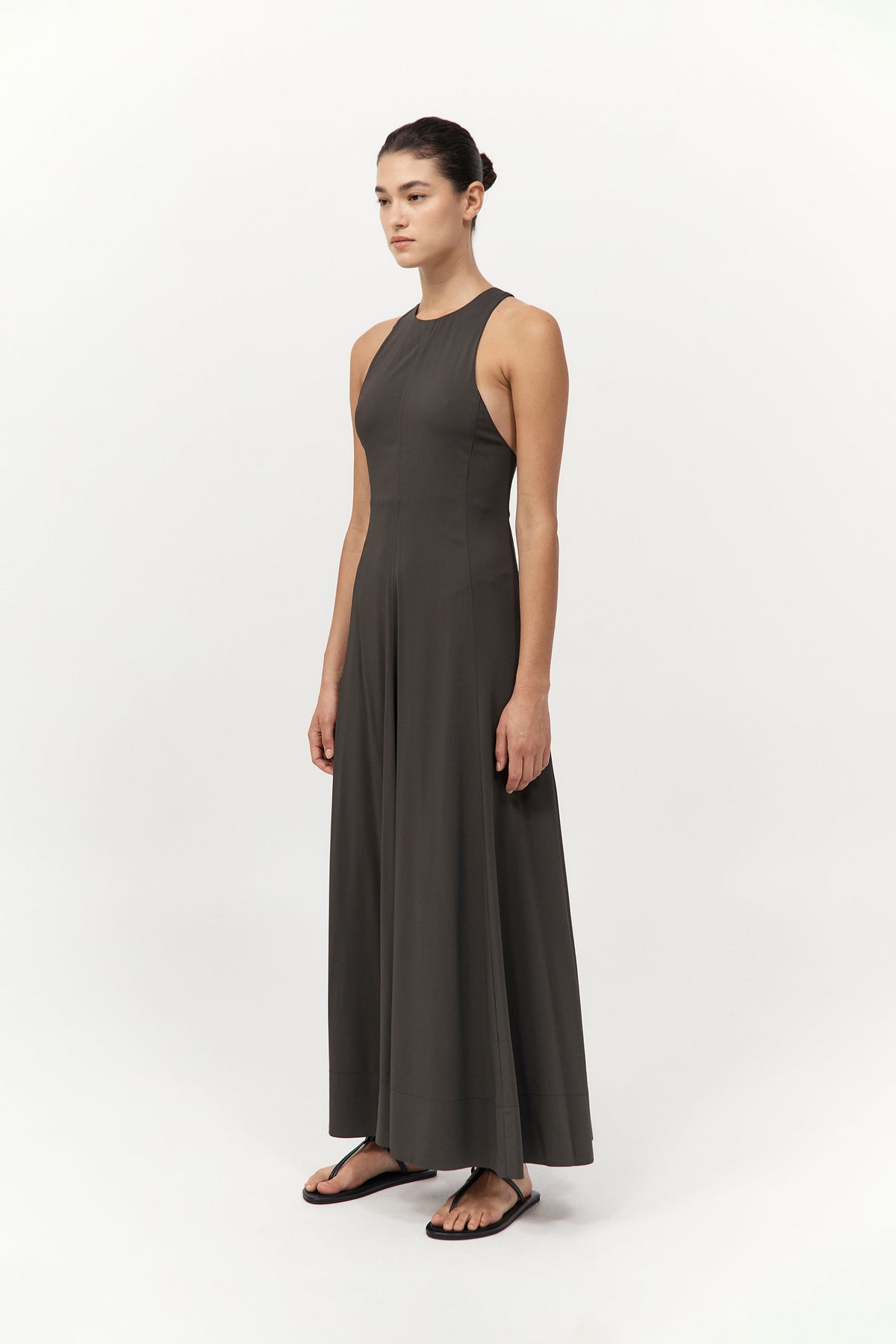 Cut Away Maxi Dress - Black Olive
