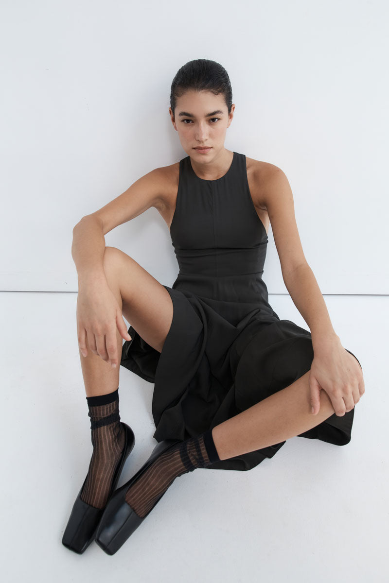 Cut Away Maxi Dress - Black Olive