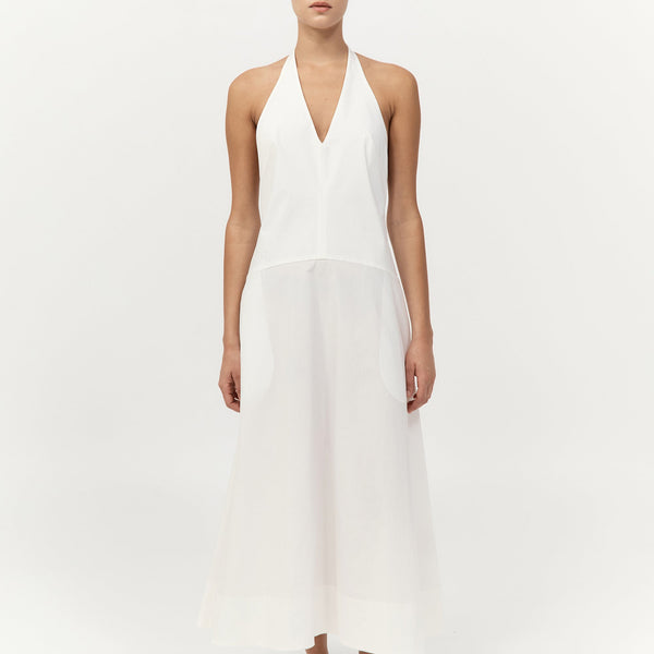 st agni pleated halter dress St. Agni | Halter Plunge Dress